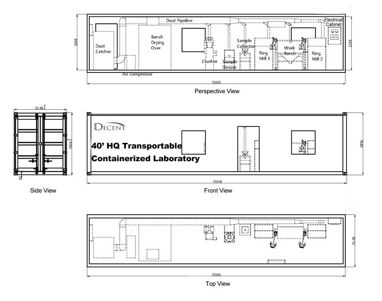 mobile container laboratory drawing