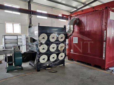 Dust removal machine for mobile containerized laboratory