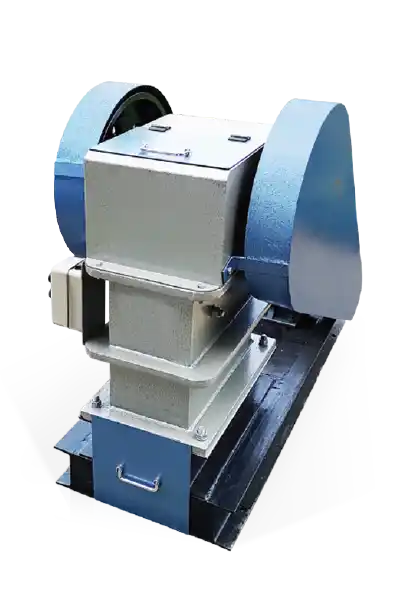 DECENT Lab Jaw Crusher DJC100S and DJC125S, fully enclosed dual flywheel lab crushing unit with under-machine sample collection drawer 