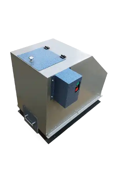 DECENT Lab Jaw Crusher DJC60S, enclosed metallic lab equipment with indicator control buttons and top access cover