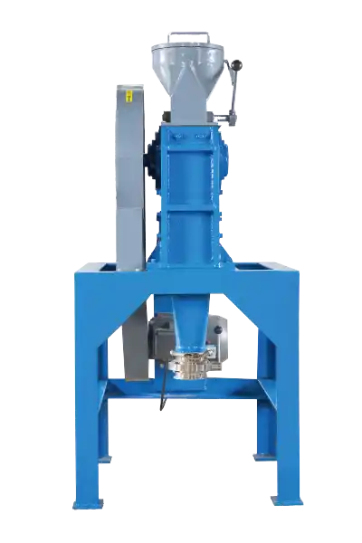 DECENT Lab Jaw Crusher DJC80E vertical laboratory jaw crusher with top feed hopper, enclosed frame, side control box, and bottom discharge outlet