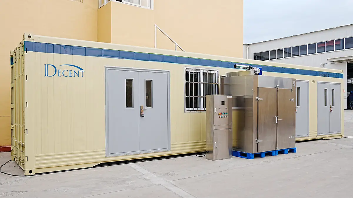 2025 Container Laboratory Triumph: DECENT Mexican Project Sets New Global Benchmark 1 2025 container laboratory triumph: modular container laboratory exterior, beige container, Qingdao Decent Group, portable sample preparation lab.
