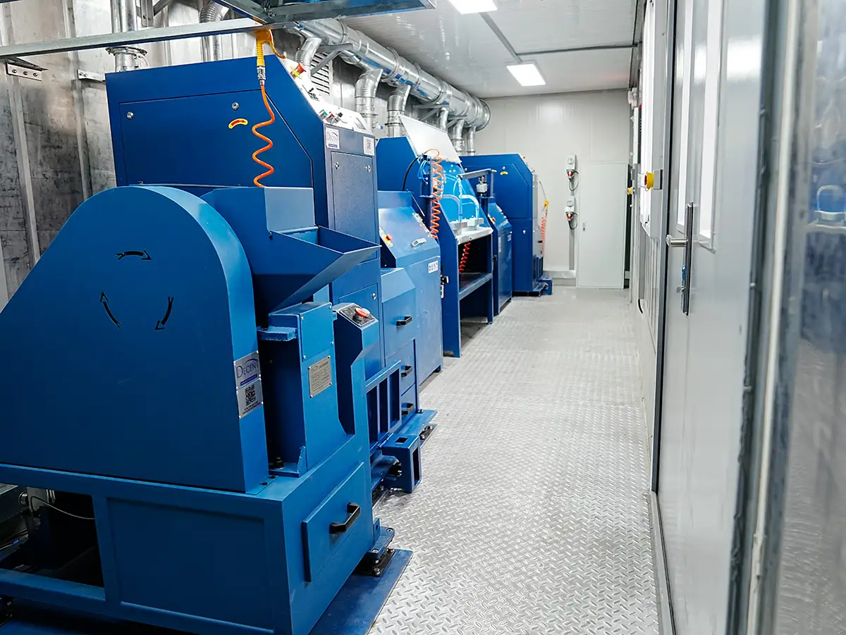 2025 Container Laboratory Triumph: DECENT Mexican Project Sets New Global Benchmark 3 DECENT sample preparation laboratory interior, blue industrial machinery, Qingdao Decent Group, material processing equipment.
