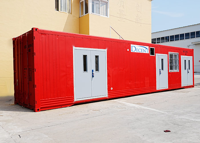 2025 Containerized Laboratory Côte d'Ivoire Instantly Solves Massive Mining Sample Bottlenecks 4 A red 40HQ shipping container with the DECENT logo, converted into a Containerized Laboratory Côte d'Ivoire.