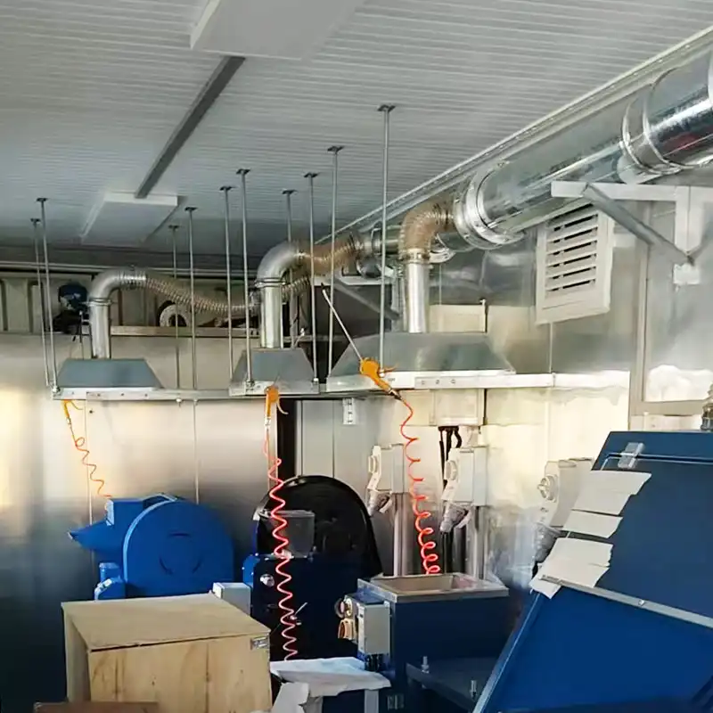 The layout of a remote mining lab by Qingdao Decent Group, with multiple machines and extensive ventilation ducting.