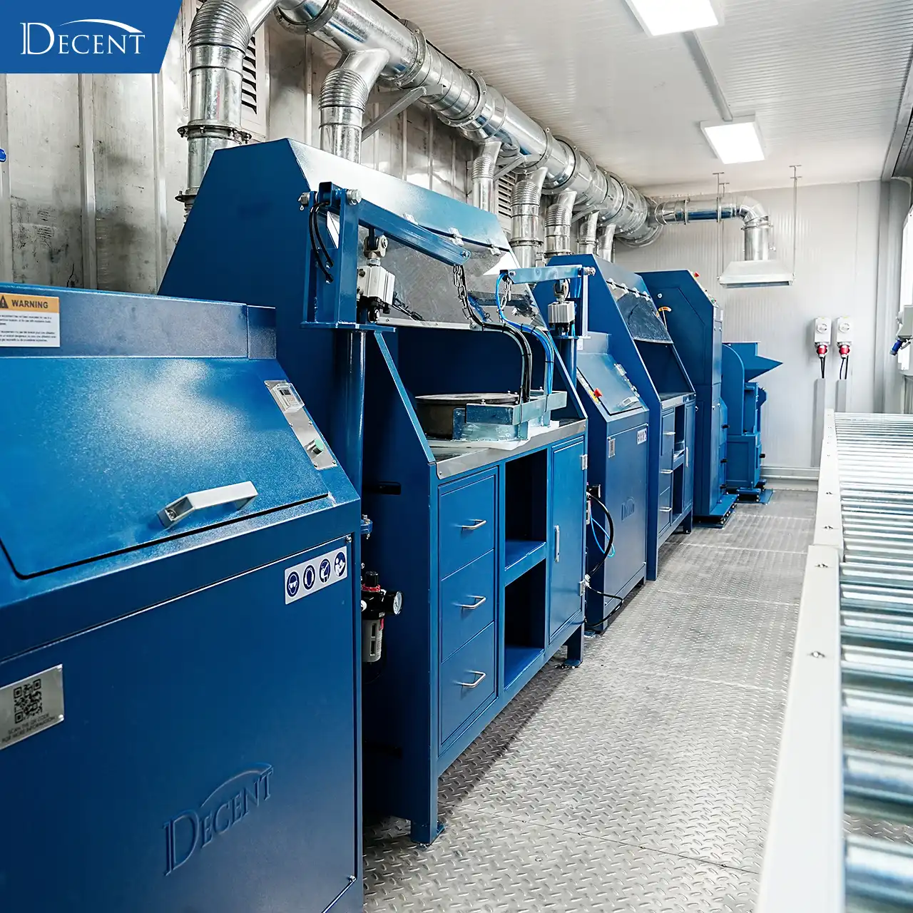 Interior of DECENT modular mineral lab by Qingdao Decent Group with automated sample preparation equipment
