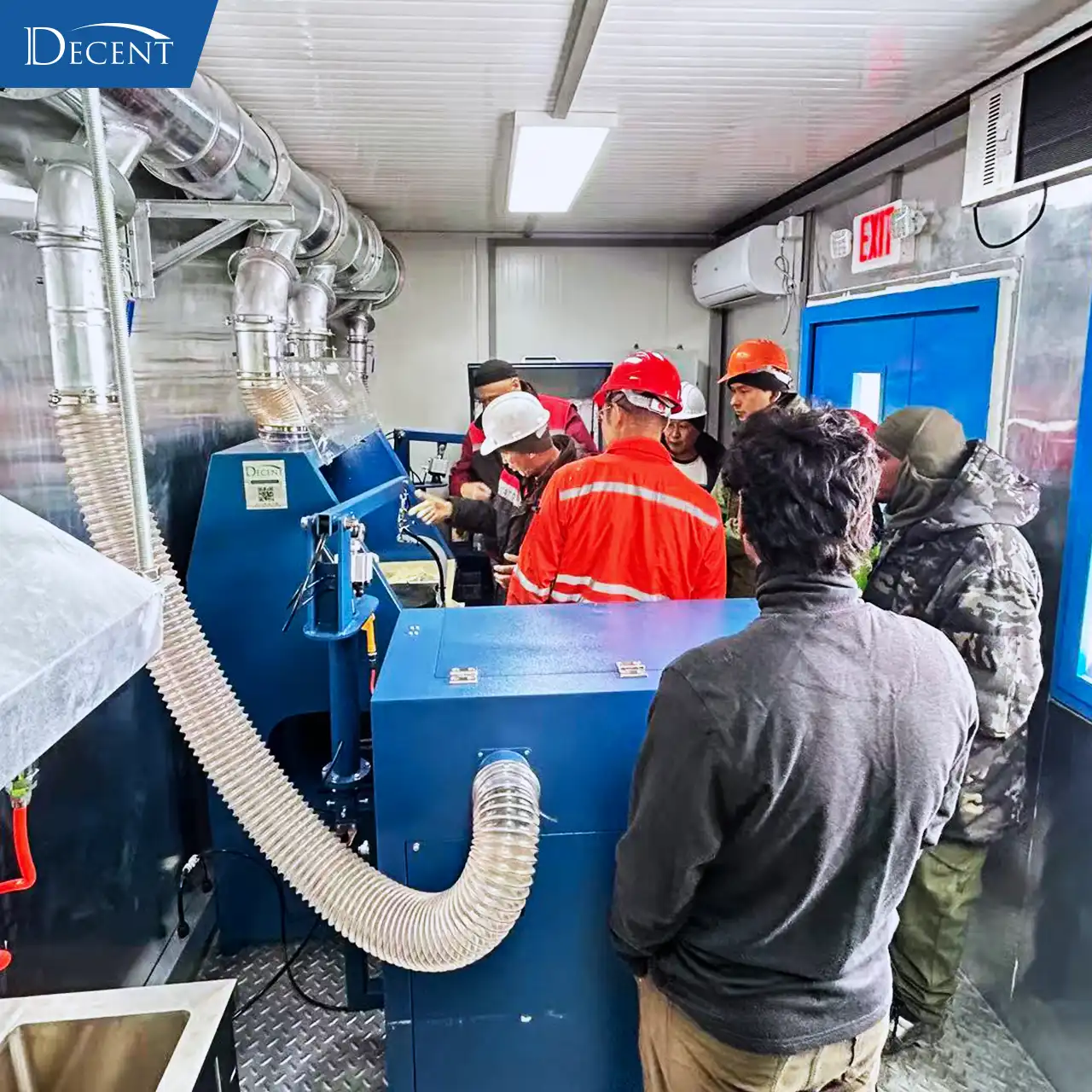 DECENT's Advanced Mobile Laboratories: Redefining the Power of On-Site Analysis 16 Customer training session on DECENT fire assay equipment inside mobile lab by Qingdao Decent Group
