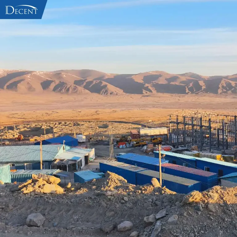 DECENT modular mineral laboratories by Qingdao Decent Group deployed at a remote desert mining site,remote exploration mobile laboratories
