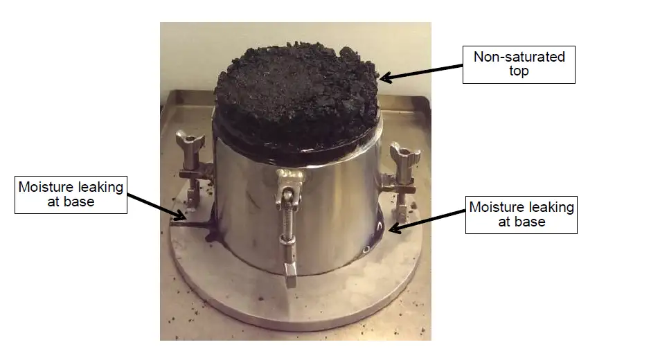 The Invisible Killer: 3 Core TML Testing Equipment Defend Against Solid Bulk Cargo Liquefaction Crisis 2 Proctor/Fagerberg test in practice, moisture leakage during TML testing, stainless steel compaction cell, non-saturated top sample, demonstrates TML detection process using professional TML testing equipment for bulk cargo to prevent maritime liquefaction
