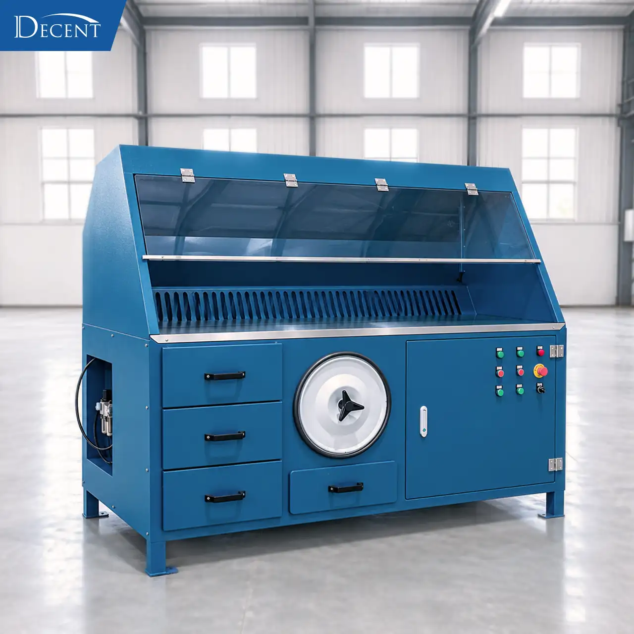 Qingdao Decent Group all-in-one mineral lab dust control workbench, integrated dust extraction station for ore sample preparation