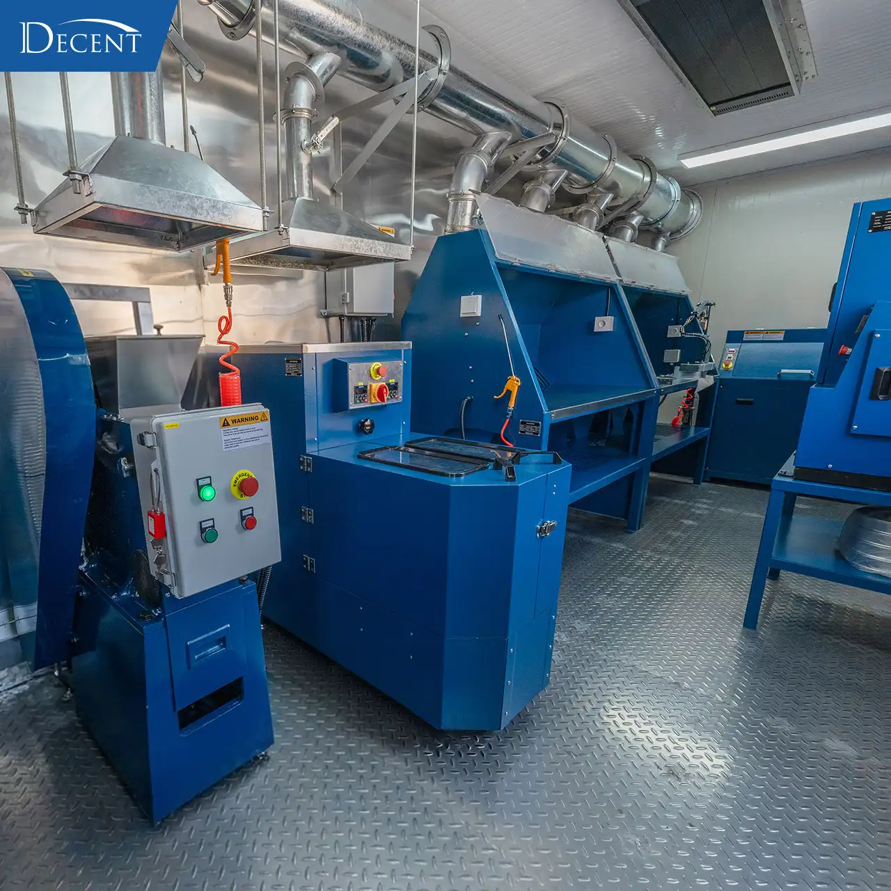 Rotary splitter and sample dividing equipment inside Qingdao Decent Group’s Australia containerized mining lab, precision on-site ore sample preparation solution