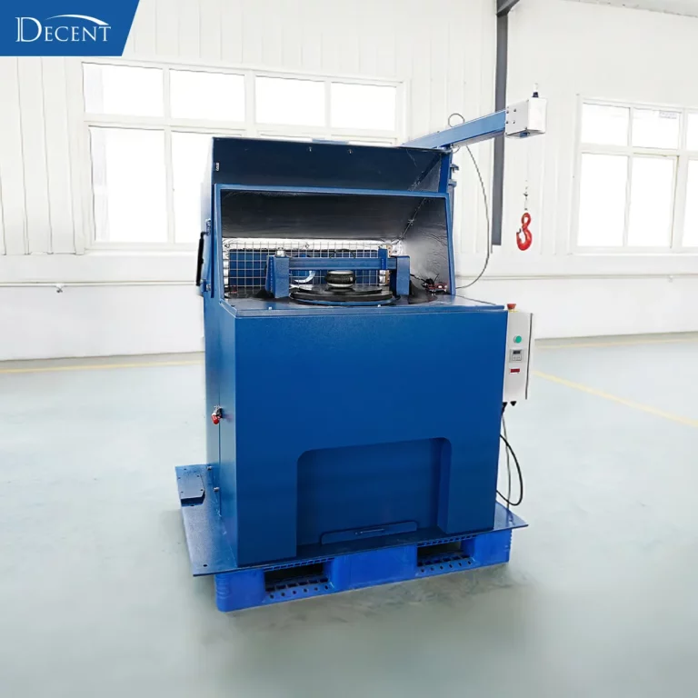 DECENT DP5000 lab precision pulverizer mill with integrated pneumatic lift – heavy-duty bowl handling system for safe, efficient mineral sample preparation.