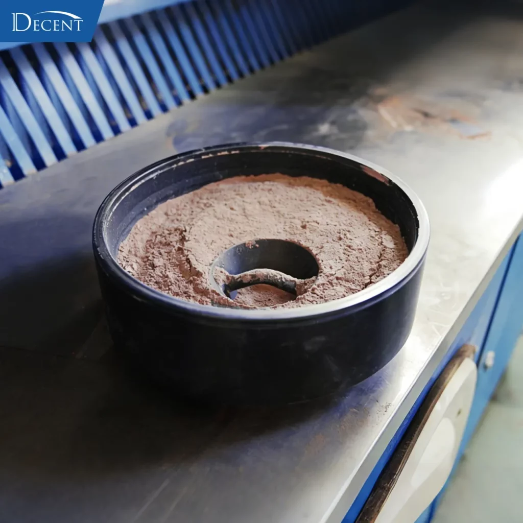 DECENT homogenized pulverized mineral sample – perfect particle dispersion to eliminate sub-sampling error for accurate analytical results.