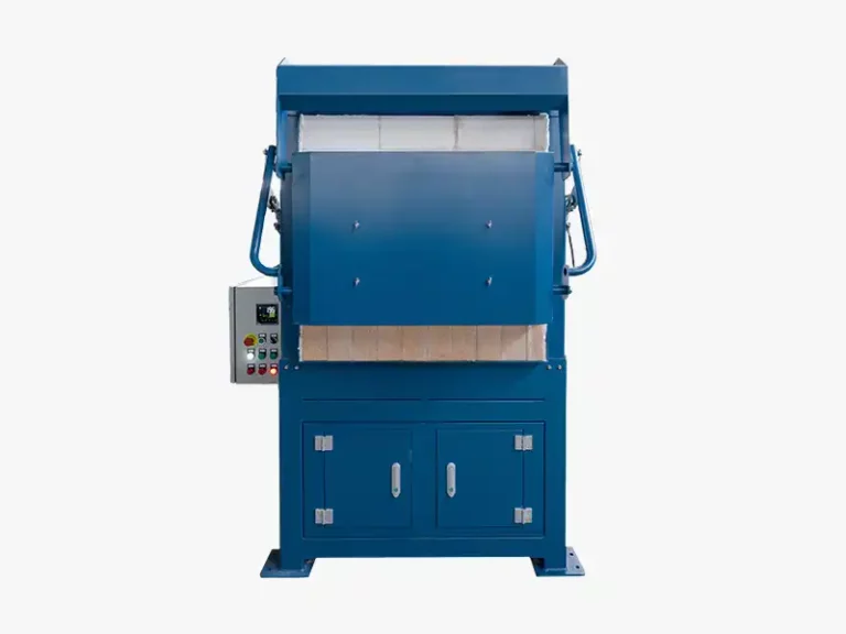 Qingdao Decent Group multi-fuel cupellation furnace front view with control panel and built-in storage cabinet