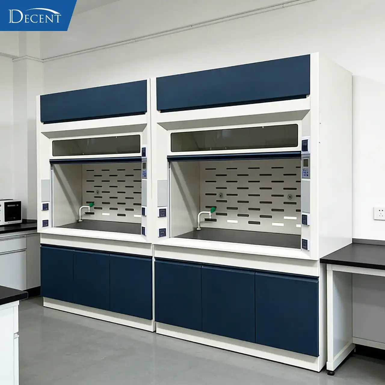 Lab Safety Redefined Why DECENT Fume Hood Systems Are the Top Choice 1 DECENT mineral analysis fume hoods – corrosion-resistant all-steel construction for heavy-duty chemical handling in mineral labs.