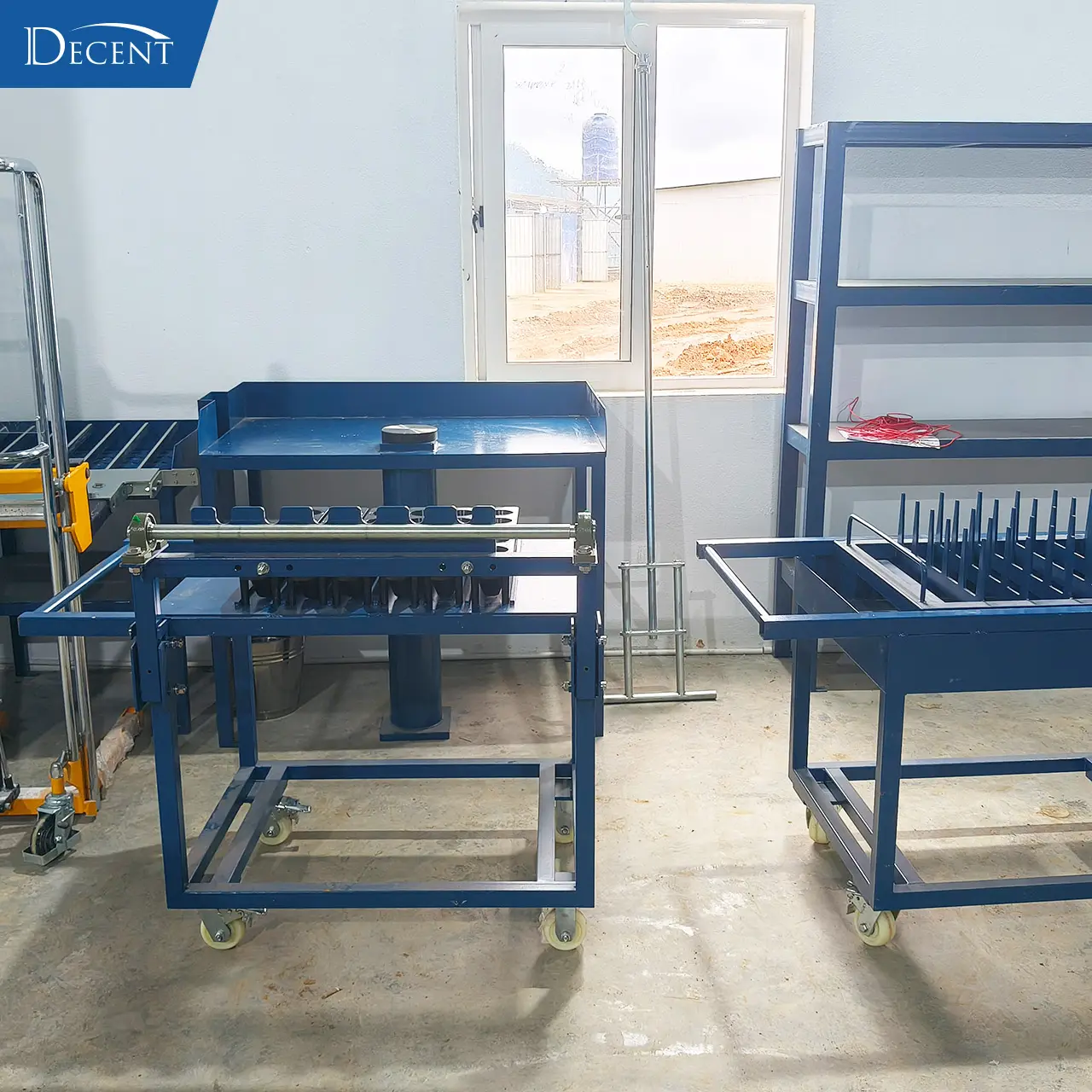 Qingdao Decent Group custom crucible cooling carts and crucible tilting carts deployed at Laos fire‑assay lab for turnkey mineral laboratory construction